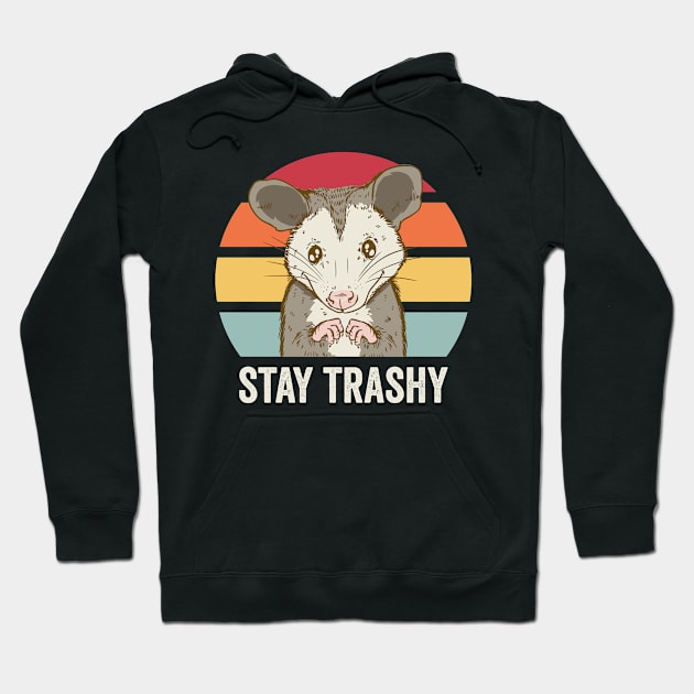 Stay Trashy Cute Possum Hoodie by Visual Vibes